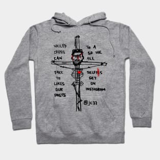 Nailed To A Cross Doodle Black Hoodie